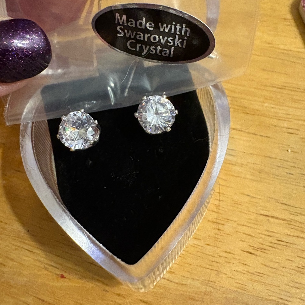 Swarovski Sparkling White Crystal Earrings